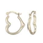 10k Gold 15mm Heart-shaped Hoop Earrings