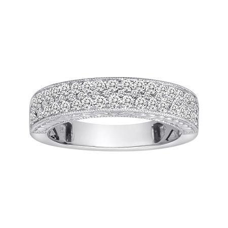 1/2 Ct. T.w. Certified Diamond 14k White Gold Vintage-style Wedding Band