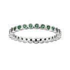 Personally Stackable Lab-created Emerald Sterling Silver Ring