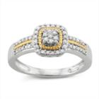Womens 1/4 Ct. T.w. Round White Diamond Sterling Silver Gold Over Silver Promise Ring