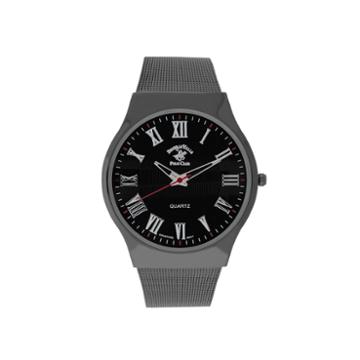 Beverly Hills Polo Club Mens Gunmetal Mesh Strap Watches