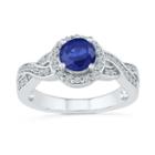 Womens 1/4 Ct. T.w. Blue Sapphire Sterling Silver Cocktail Ring