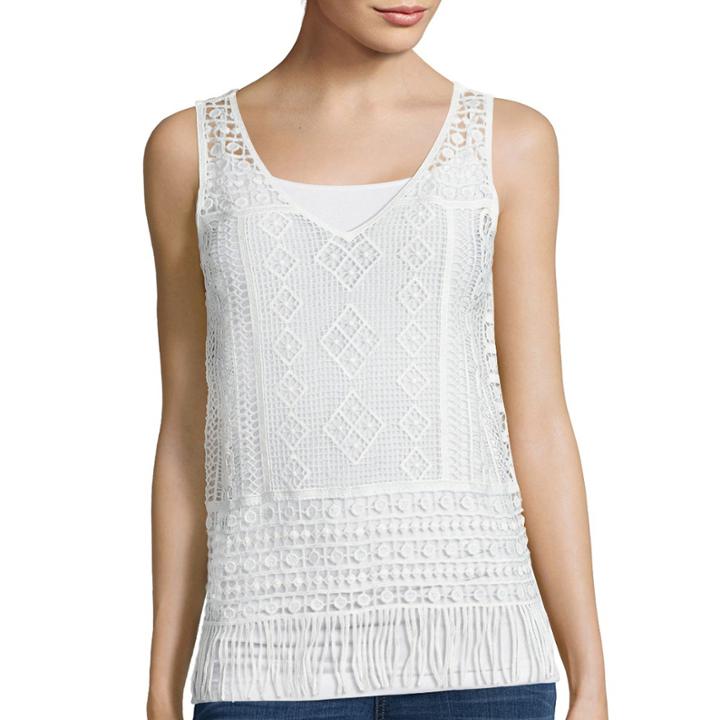 A.n.a V-neck Crochet Tank Top