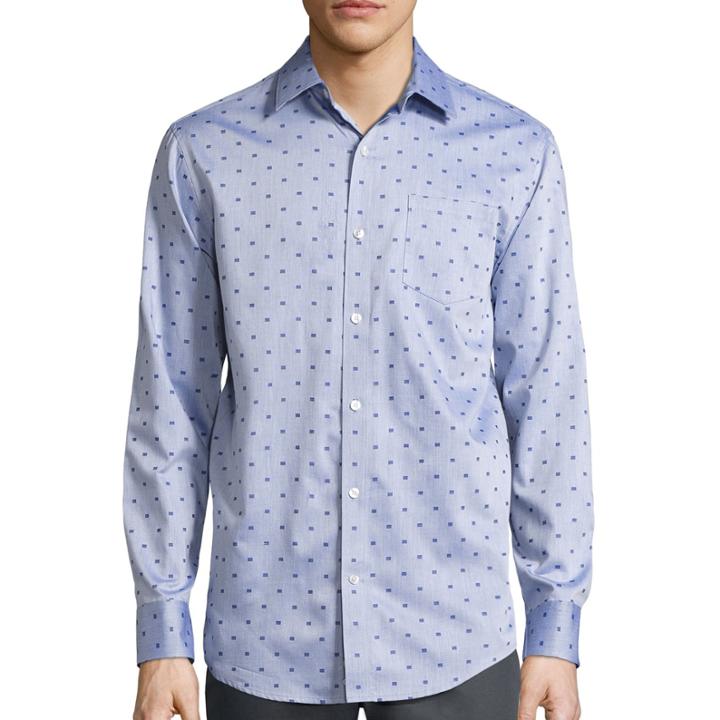 Claiborne Long Sleeve Pattern Button-front Shirt