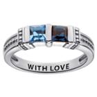 Personalized Engravable Two Birthstone Ring