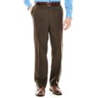 Izod Brown Flat-front Dress Pants - Classic Fit
