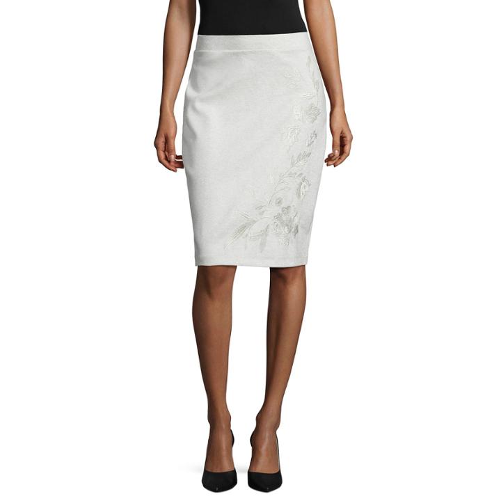Liz Claiborne Embroided Shine Pencil Skirt