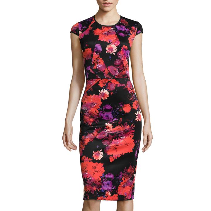 London Style Collection Short-sleeve Floral Sheath Dress - Petite
