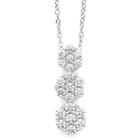 Diamond Blossom 1/2 Ct. T.w. Diamond 3-stone Pendant Necklace