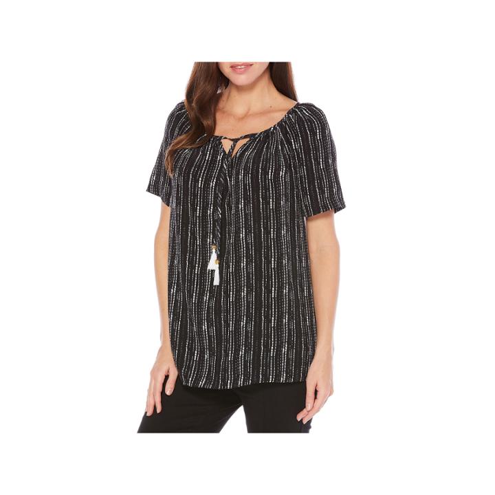 Rafaella Short Sleeve Peasant Top
