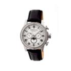 Heritor Automatic Kinser Mens Leather Day & Date-silver Watches