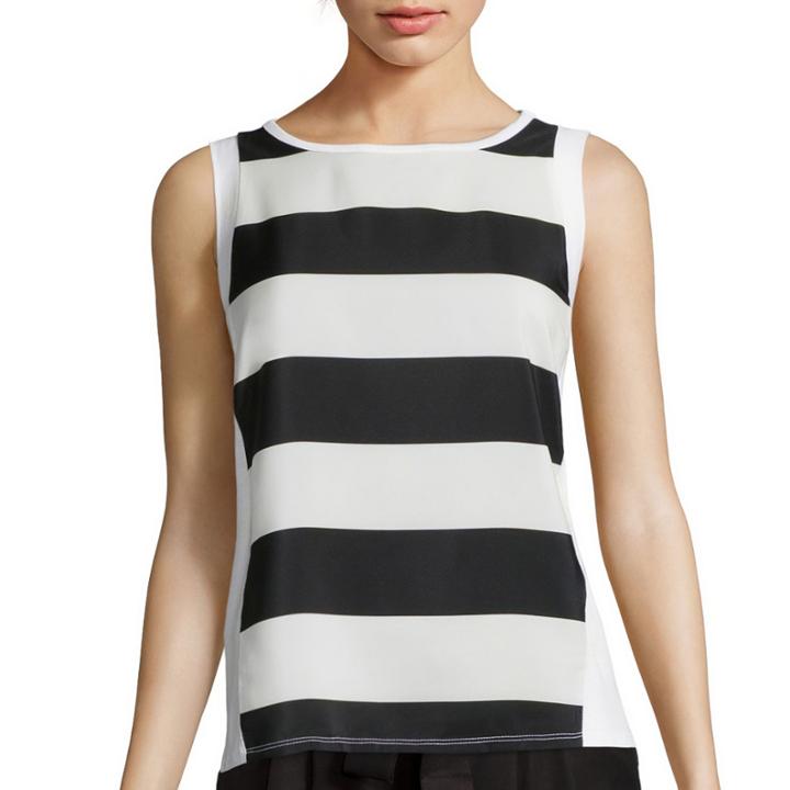 Belle + Sky&trade; Stripe Mixed Media Tank Top