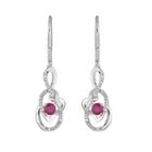 1/5 Ct. T.w. Lab Created Red Ruby 10k White Gold Drop Earrings