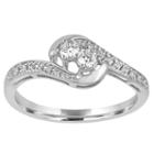 Two Forever Womens 1/4 Ct. T.w. Genuine Round White Diamond 10k Gold Engagement Ring