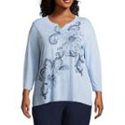 Alfred Dunner Out Of The Blue Floral Tee - Plus