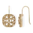 Monet Topaz-colored Gold-tone Drop Earrings