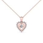 Love In Motion Womens 1/4 Ct. T.w. Genuine White Diamond Heart Pendant
