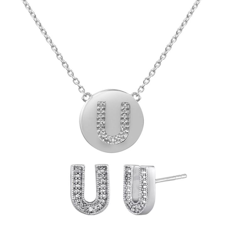 Diamond Addiction Diamond-accent Initial U Set
