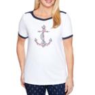 Alfred Dunner Americas Cup Short Sleeve Round Neck T-shirt-womens