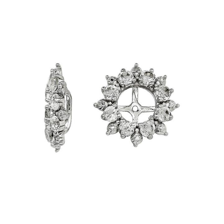 Genuine White Topaz And Diamond Accent Earring Jackets