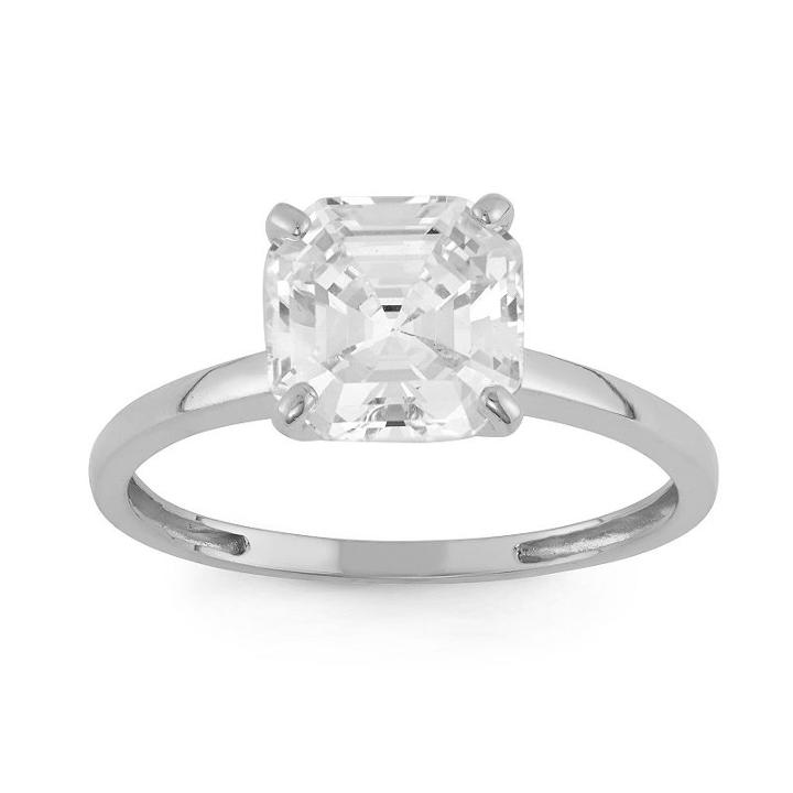 Womens 4 Ct. T.w. Cubic Zirconia White Solitaire Ring