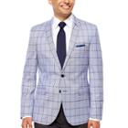 Nick Graham Navy Windowpane Slim Fit Woven Sport Coat