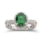 Lab-created Emerald Ring In Sterling Silver