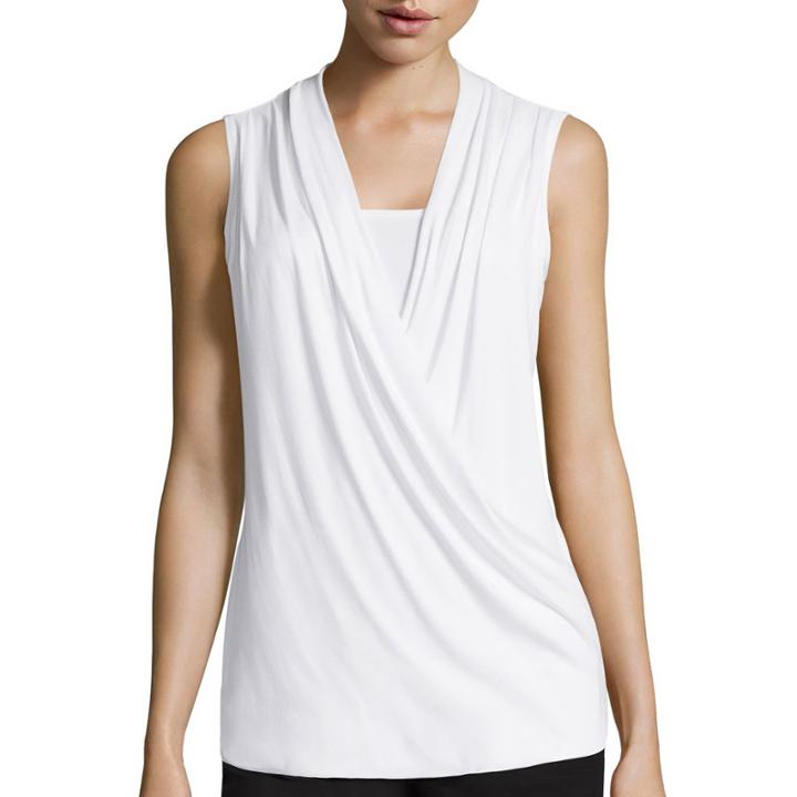 Liz Claiborne Crossover Wrap Tank Top - Tall