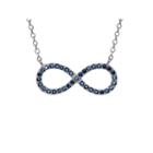 Simullated Blue Sapphire Sterling Silver Infinity Necklace