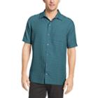 Van Heusen Short Sleeve Textured Grid Camp Button-front Shirt