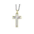 Mens Stainless Steel Yellow Ip-plated Moveable Cross Pendant