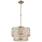 Paris Collection 9 Light Clear And Golden Teak Crystal Pendant