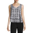 Liz Claiborne Sleeveless V-neck Woven Layered Blouse