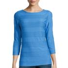 St. John's Bay 3/4-sleeve Textured Boatneck Top