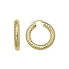 14k Yellow Gold Round Hoop Earrings