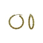 14k Yellow Gold Twist Rope Hoop Earrings