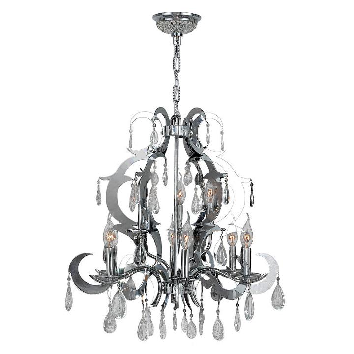 Henna Collection 9 Light 2-tier Chrome Finish Andclear Crystal Chandelier