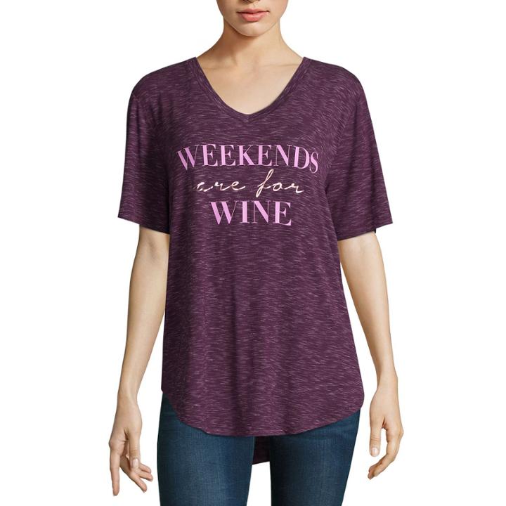 A.n.a Short Sleeve Scoop Neck Graphic T-shirt