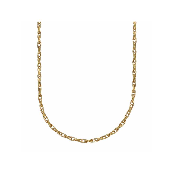 18k Yellow Gold Hollow Rolo Chain Necklace
