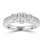 Love Lives Forever Womens 1 1/2 Ct. T.w. Genuine Diamond White 3-stone Ring
