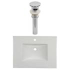 30.75-in. W 1 Hole Ceramic Top Set In White Color- Overflow Drain Incl.