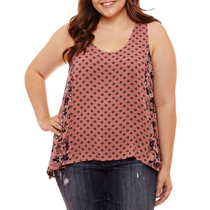 Wallflower Gauze Tank Top-juniors Plus