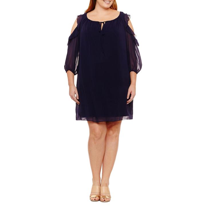 R & K Originals Long Sleeve Sheath Dress-plus