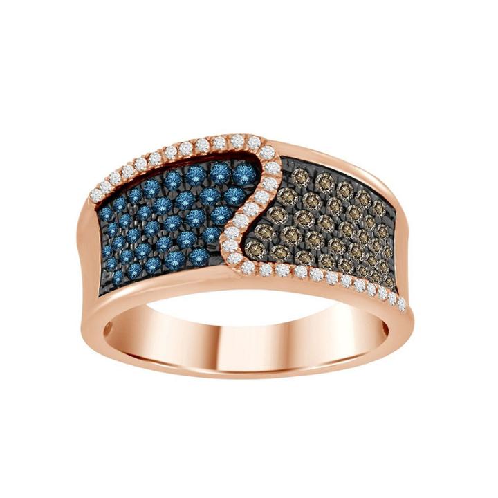 Womens 3/4 Ct. T.w. White Diamond 10k Gold Band