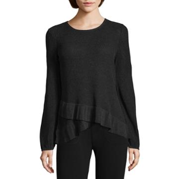 212 Ny Long Sleeve Ruffle Hem Sweater