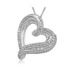 1/2 Ct. T.w. Diamond 10k White Gold Heart Pendant Necklace