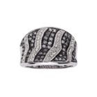 3/4 Ct. T.w. White And Color-enhanced Gray Diamond Sterling Silver Ring