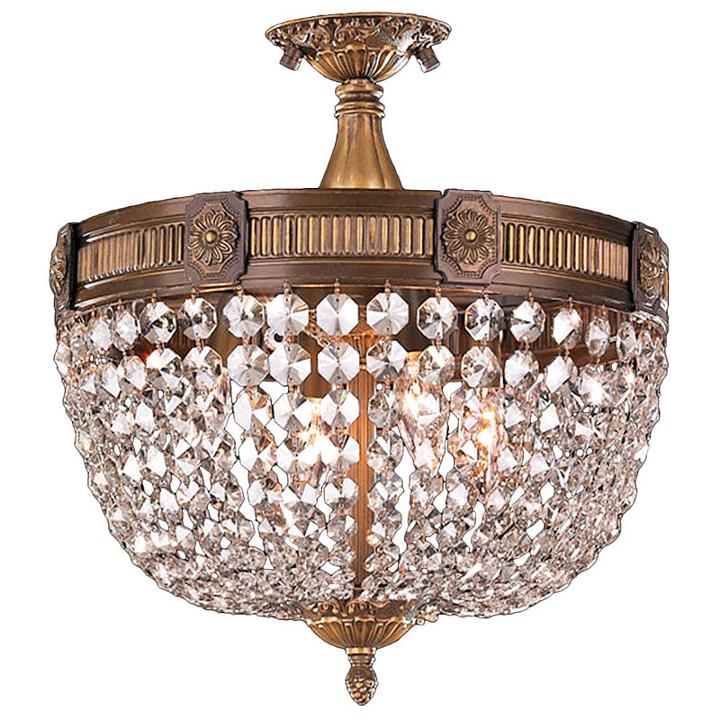 Winchester Collection 4 Light Clear Crystal Semi Flush Mount Ceiling Light