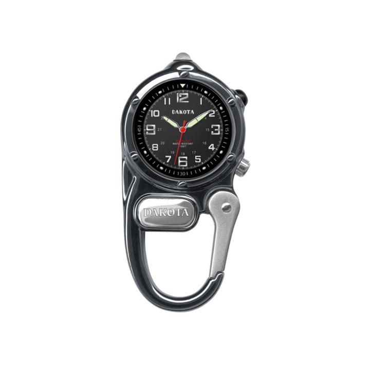 Dakota Mini-clip Microlight Carabiner Pocket Watch, Gunmetal
