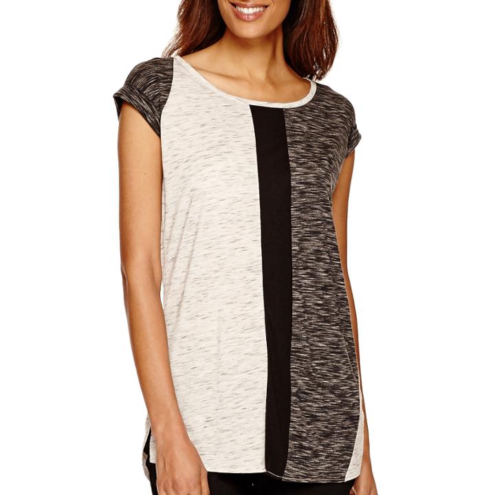 Worthington Edition Short-sleeve Colorblock Top